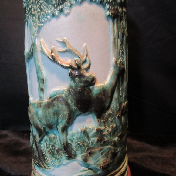 *RARE* Vintage Wick Werke Embossed Hand Painted Deer Hunter Beer Stein - Picture 9 of 16